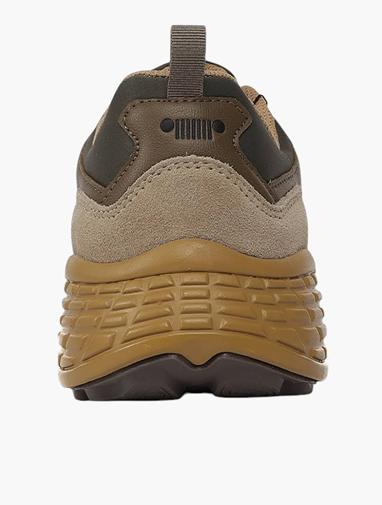 MyRunway | Shop Jeep Olive Brown Groove Lace-Up Sneakers for Men